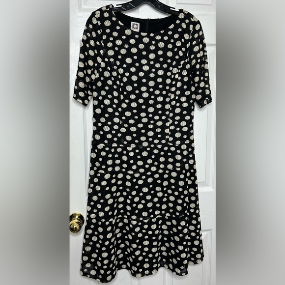 Anne Klein Dropped Waist Shirt Sleeve Dress Size 12 - Picture 1 of 3